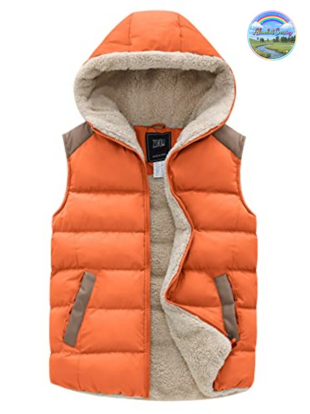 Women's Warm Winter Puffer Vest Hooded Fleece Lined Sleeveless Outerwear